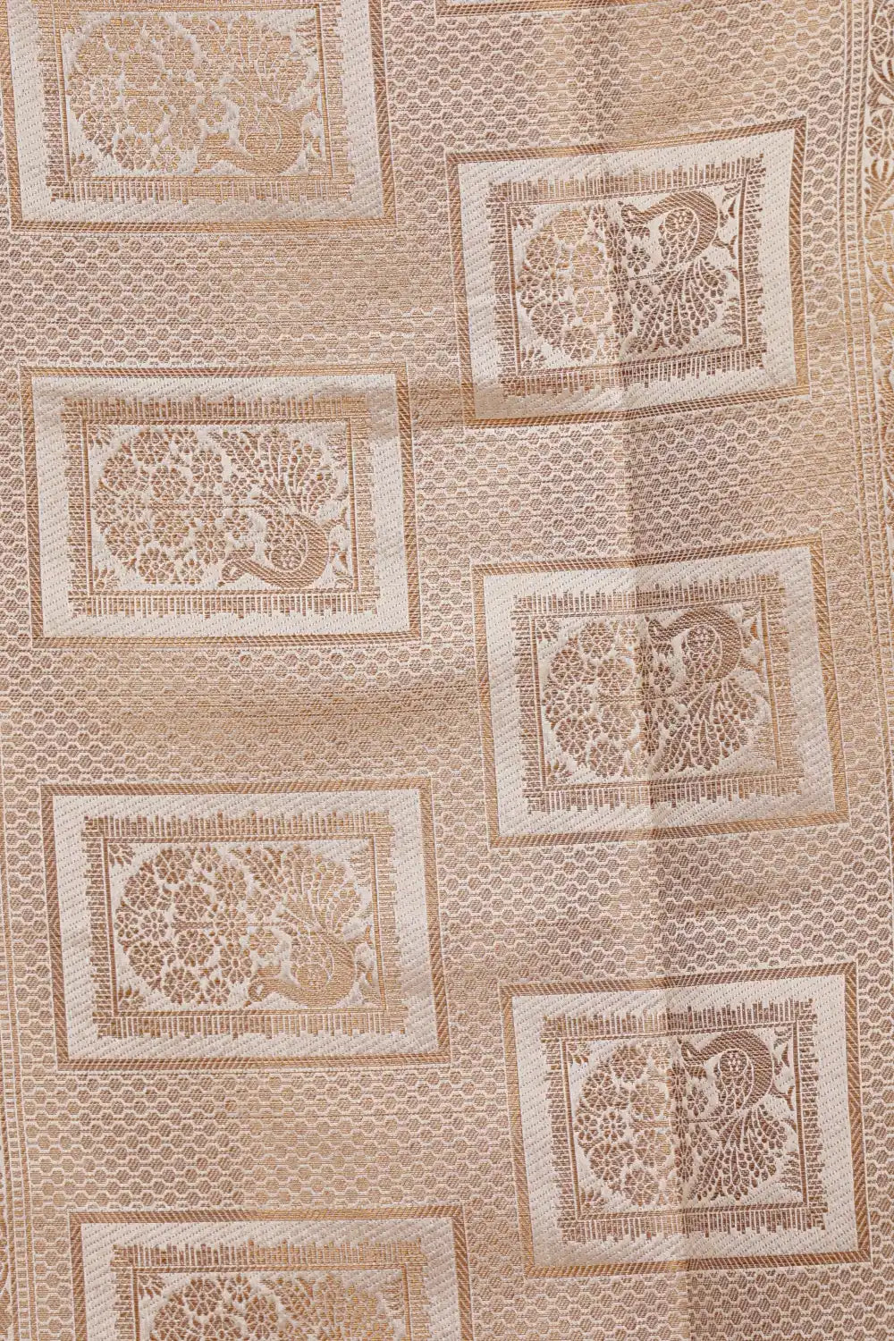 Off White Semi Banarasi Saree