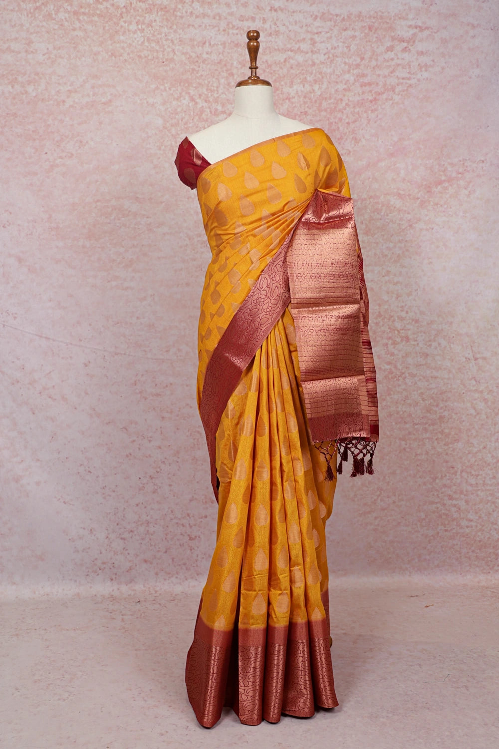Yellow Semi Silk Saree