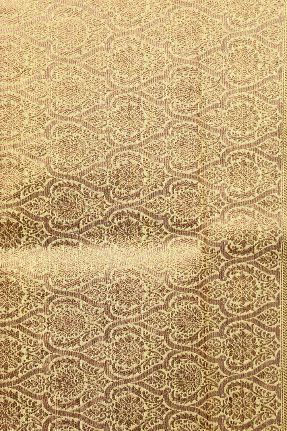 Lemon Yellow Semi Banarasi Saree