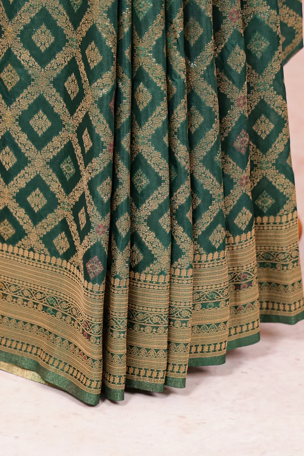 Dark Green Banarasi Saree
