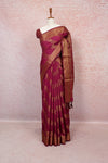 Wine Semi Banarasi Saree