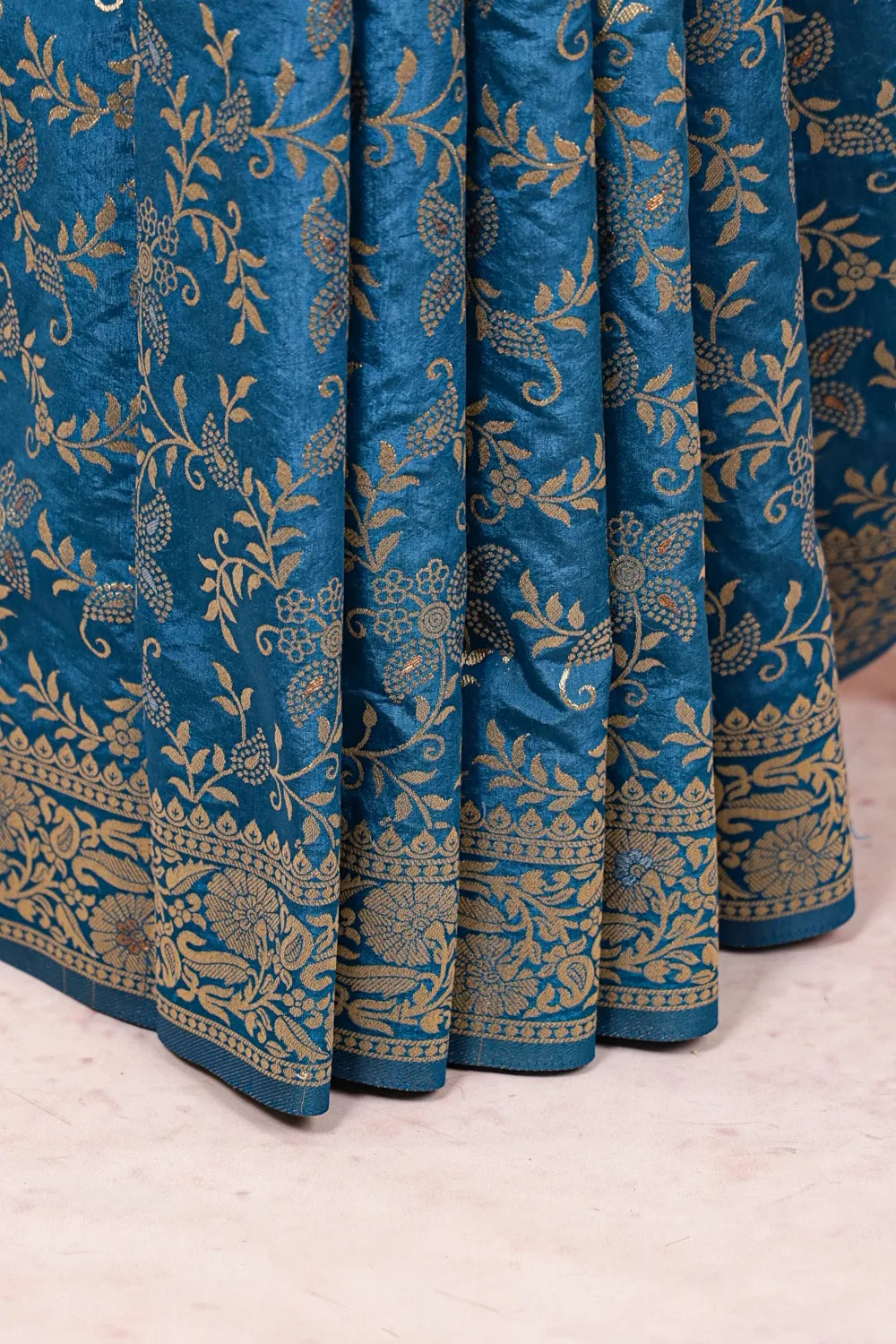 Blue Semi Banarasi Saree