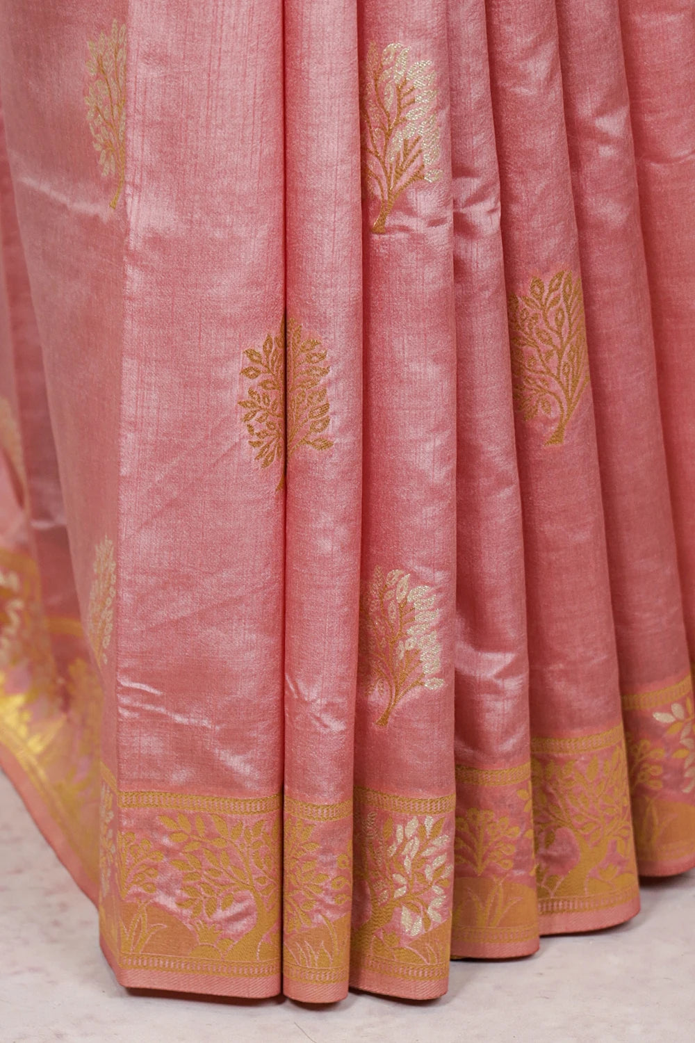 Onion Color Semi Silk Saree