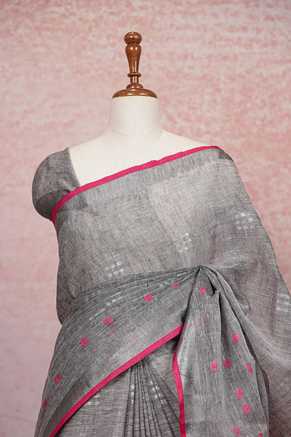 Grey Linen Saree
