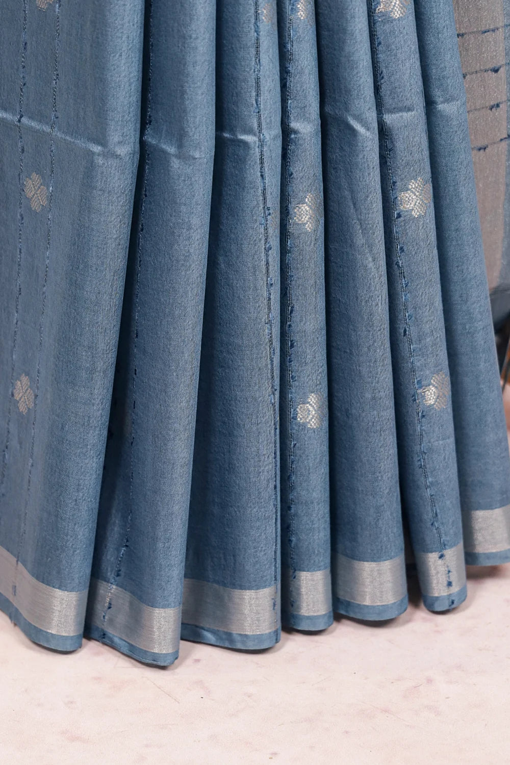 Light Blue Semi Tussar Saree