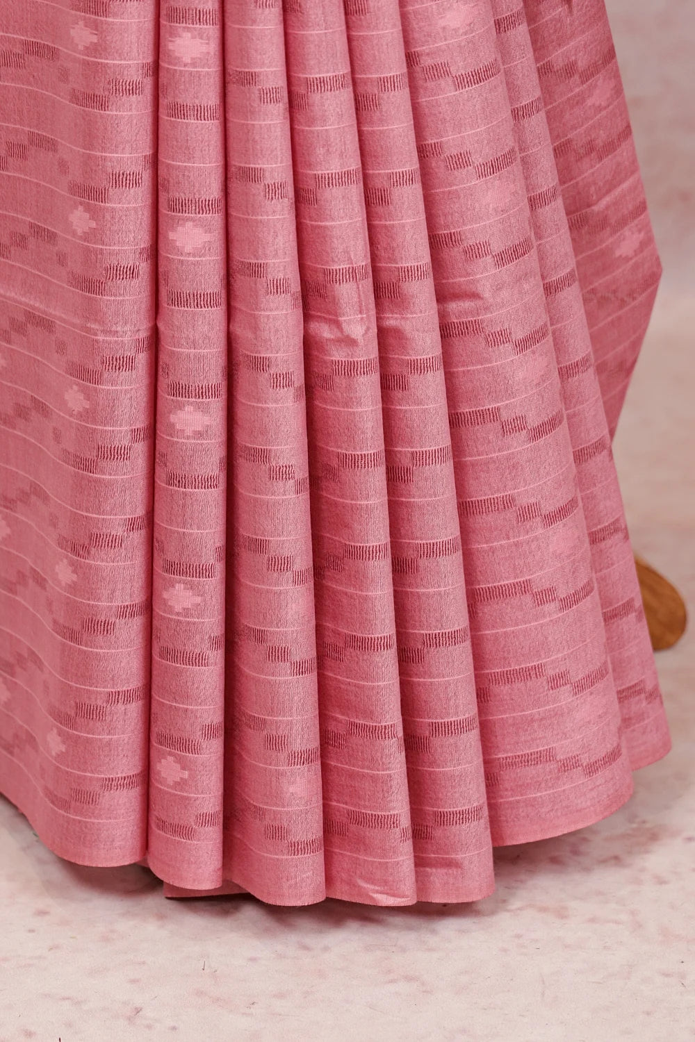 Baby Pink Semi Tussar Saree