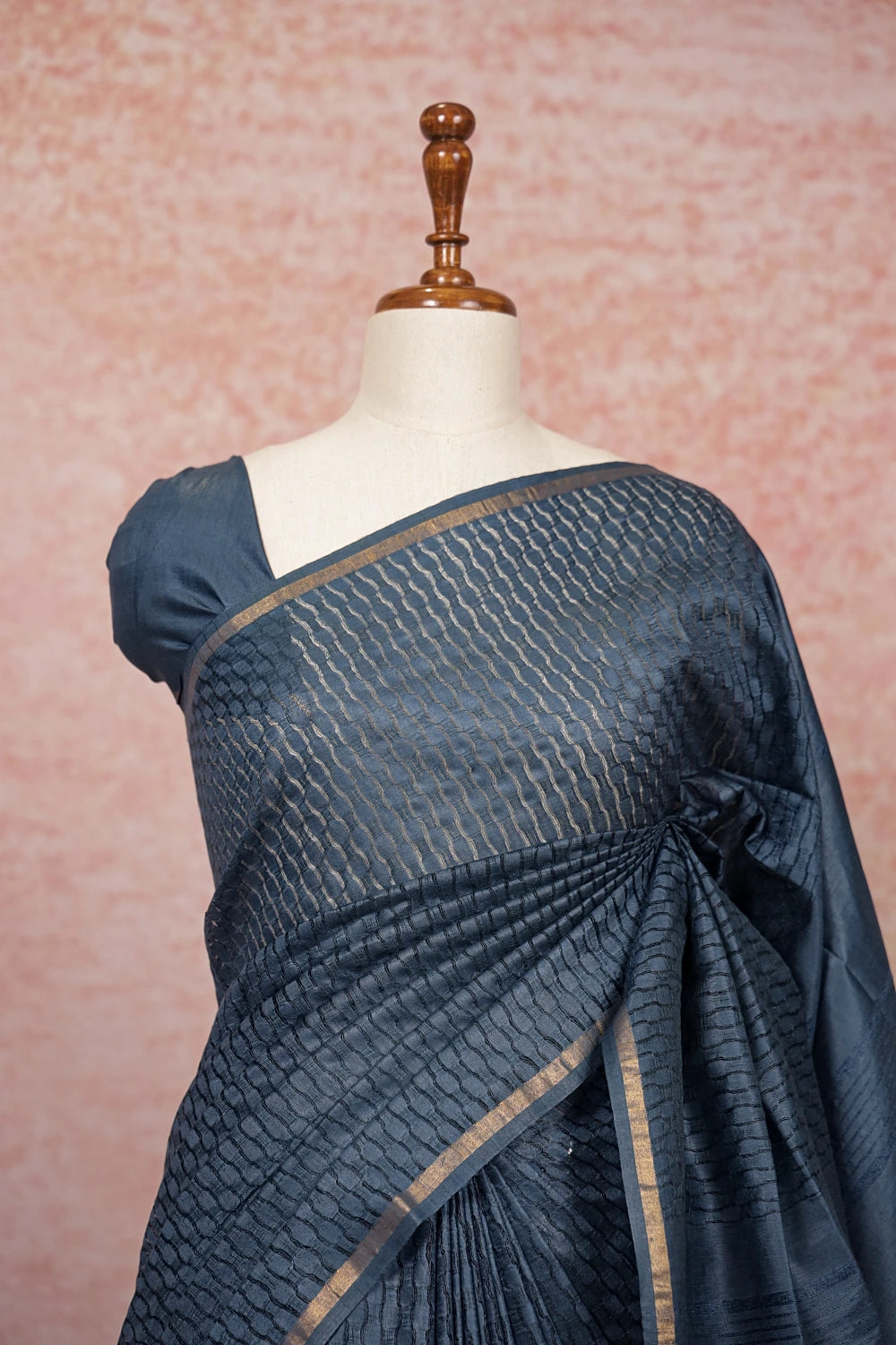 Blue Semi Tussar Saree