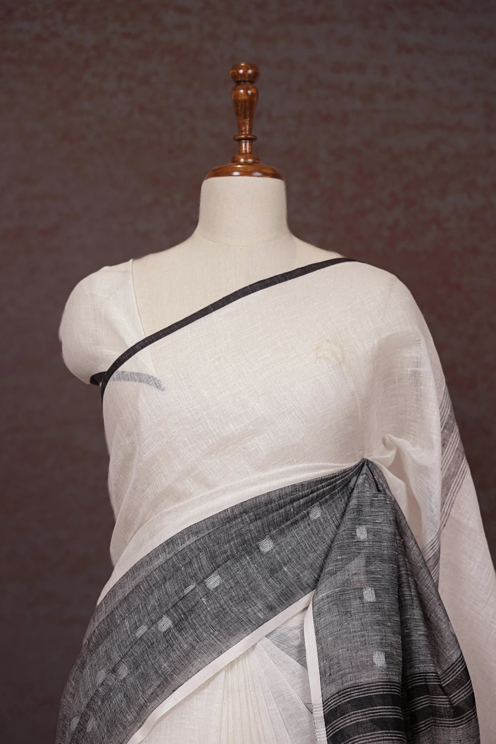 White Linen Saree