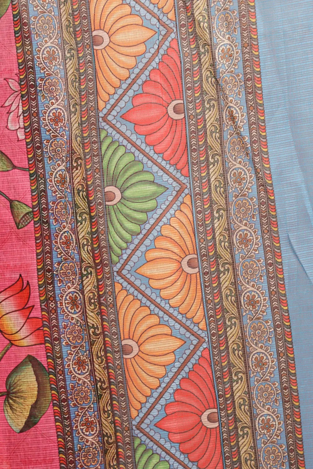 Peach Pink Kota Saree