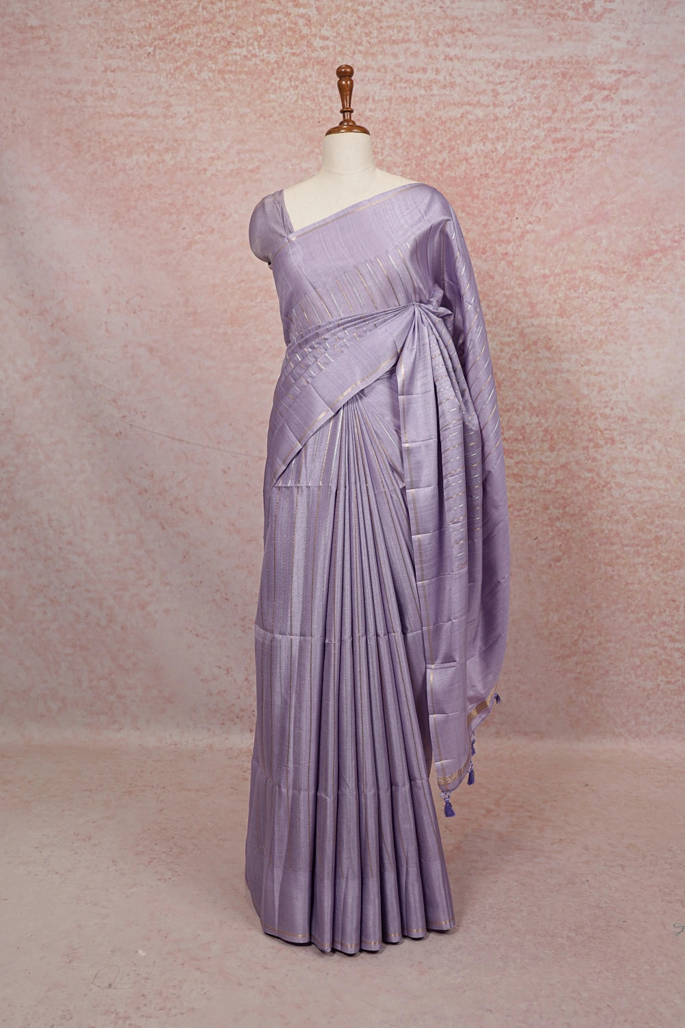 Light Lavender Semi Tussar Saree