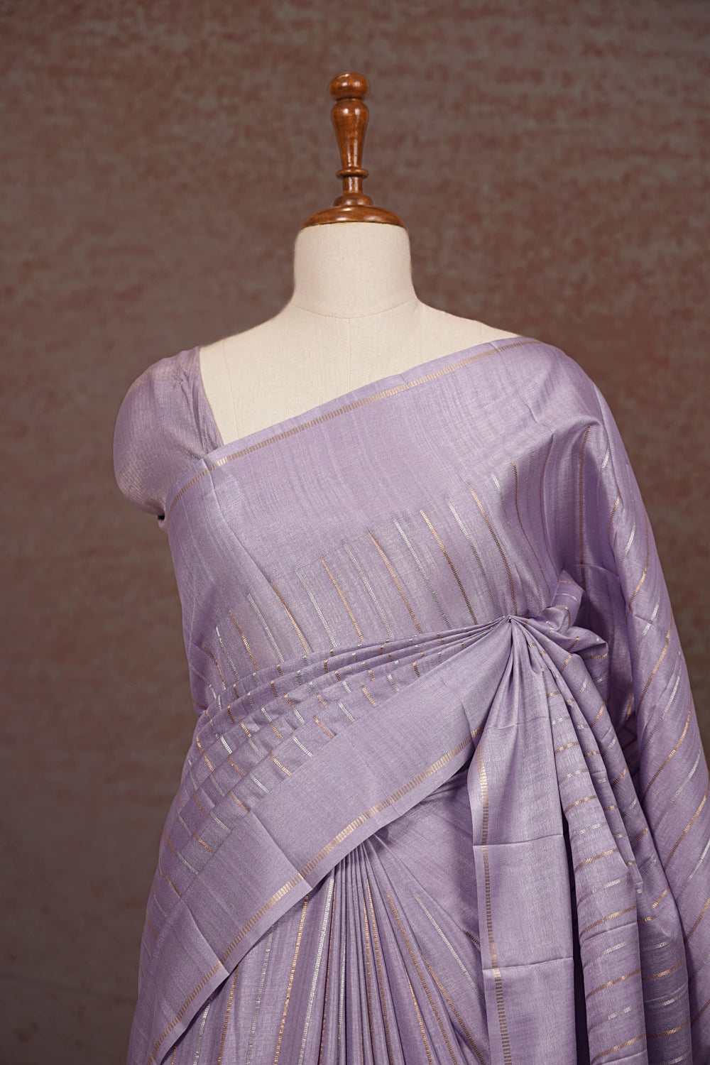 Light Lavender Semi Tussar Saree