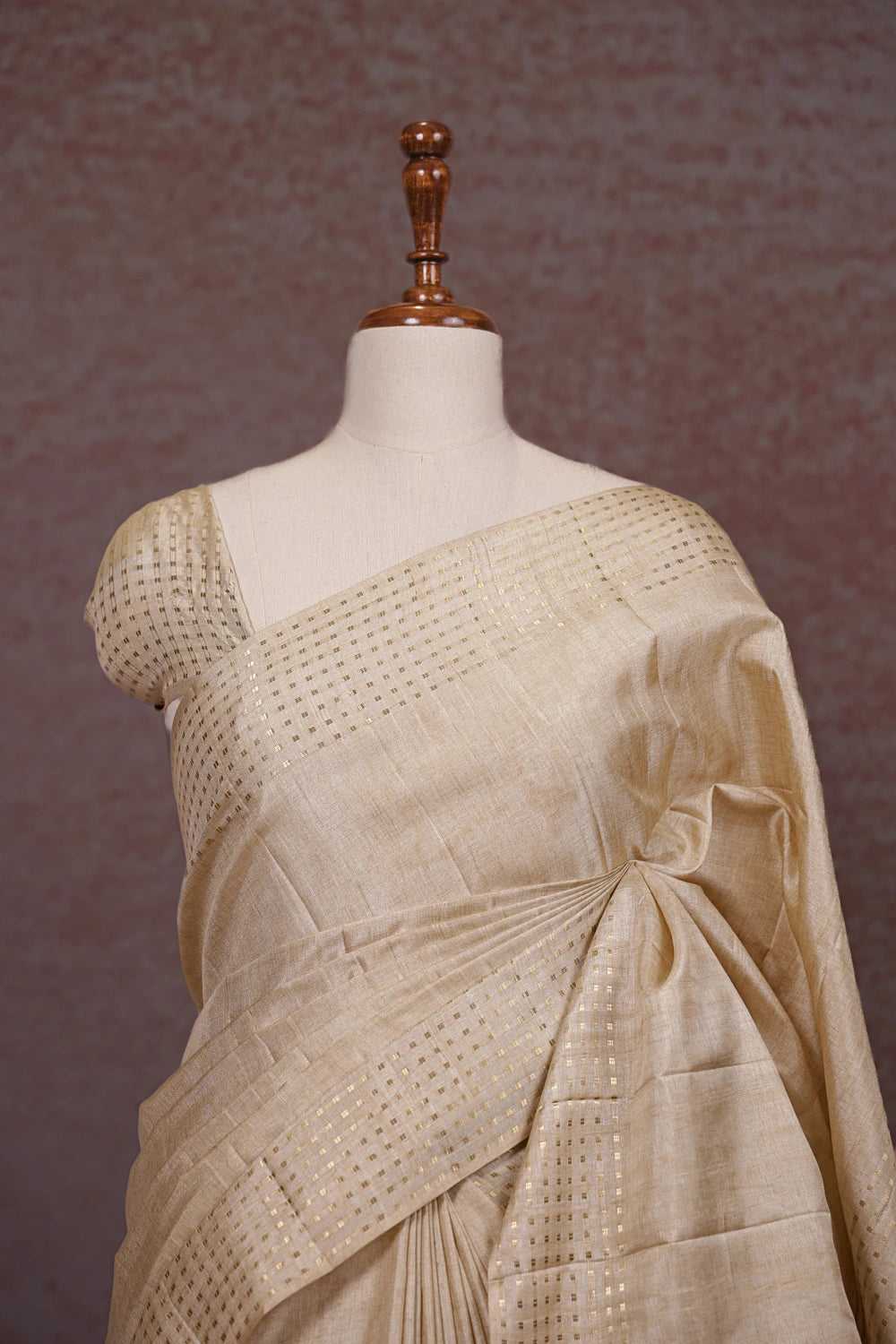 Off White Semi Tussar Saree