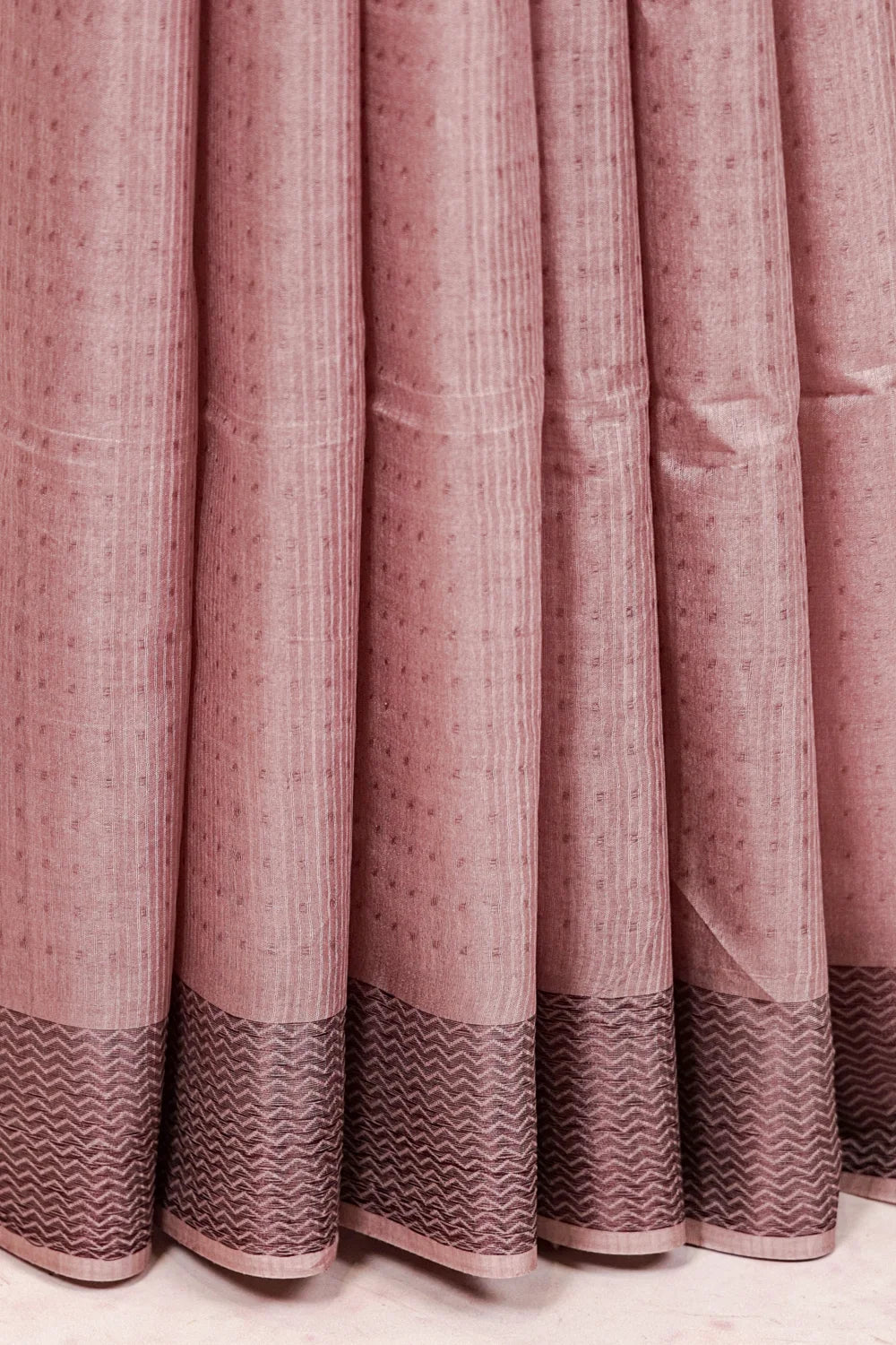 Pinkish Grey Semi Tussar Saree
