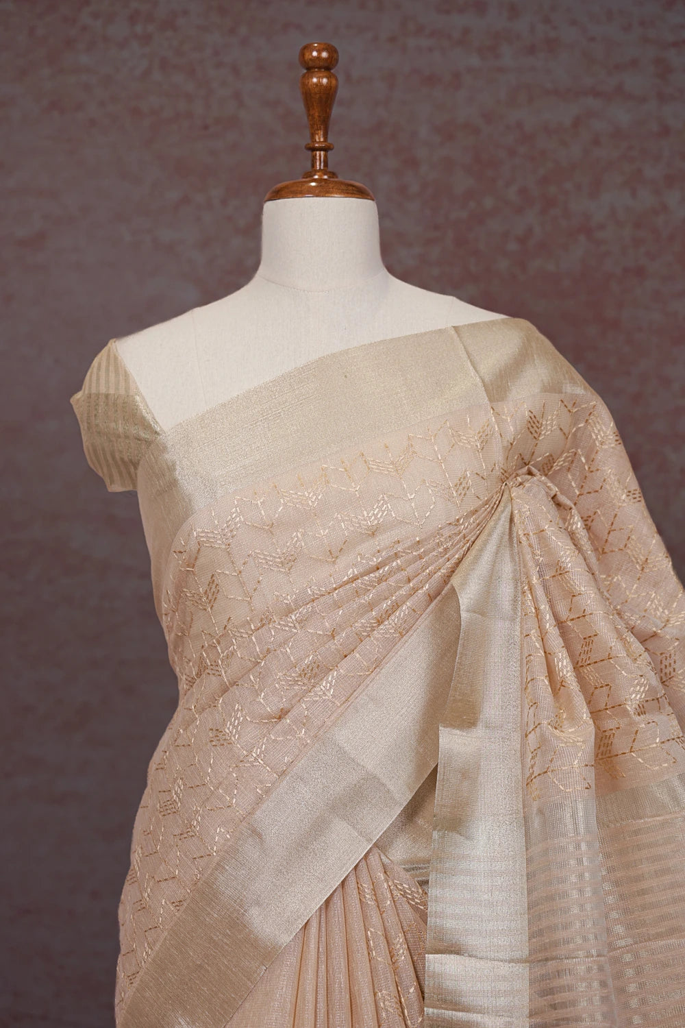 Beige Net Kota Saree