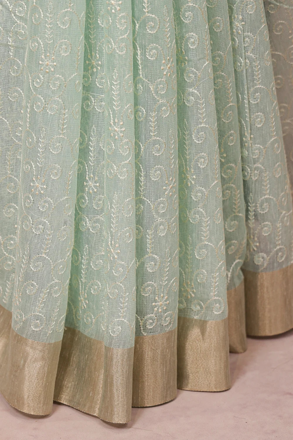 Sea Green Net Kota Saree