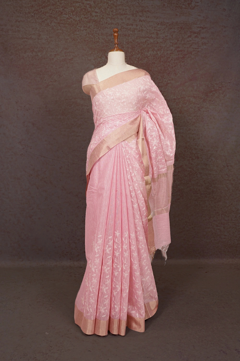 Pink Semi Tissue Saree