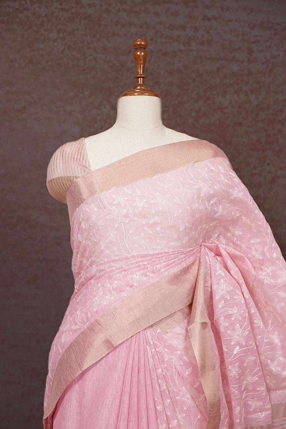 Pink Semi Tissue Saree
