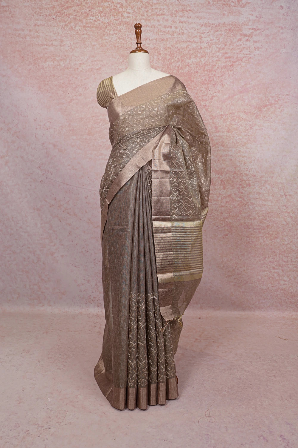 Light Taupe Kota Saree