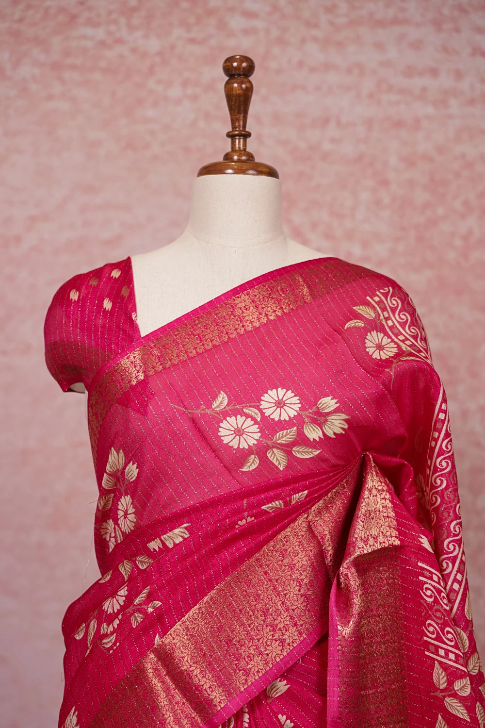 Pink Semi Chiffon Saree