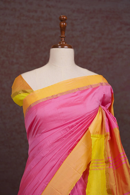 Rose Color Semi Silk Saree - Seematti