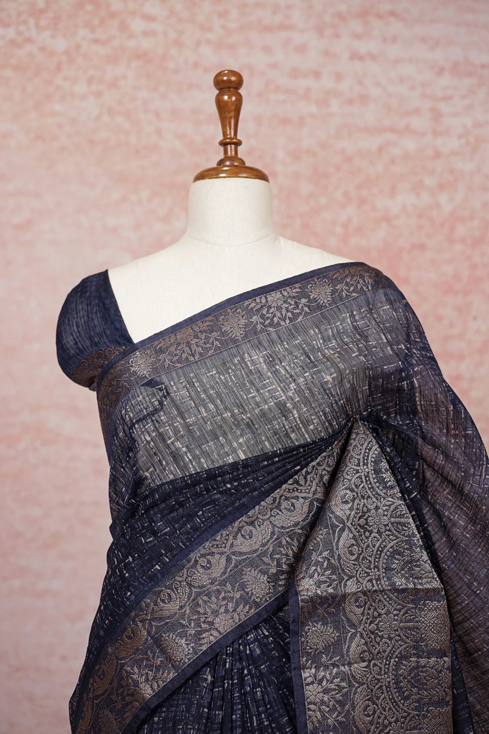 Blue Semi Tussar Saree