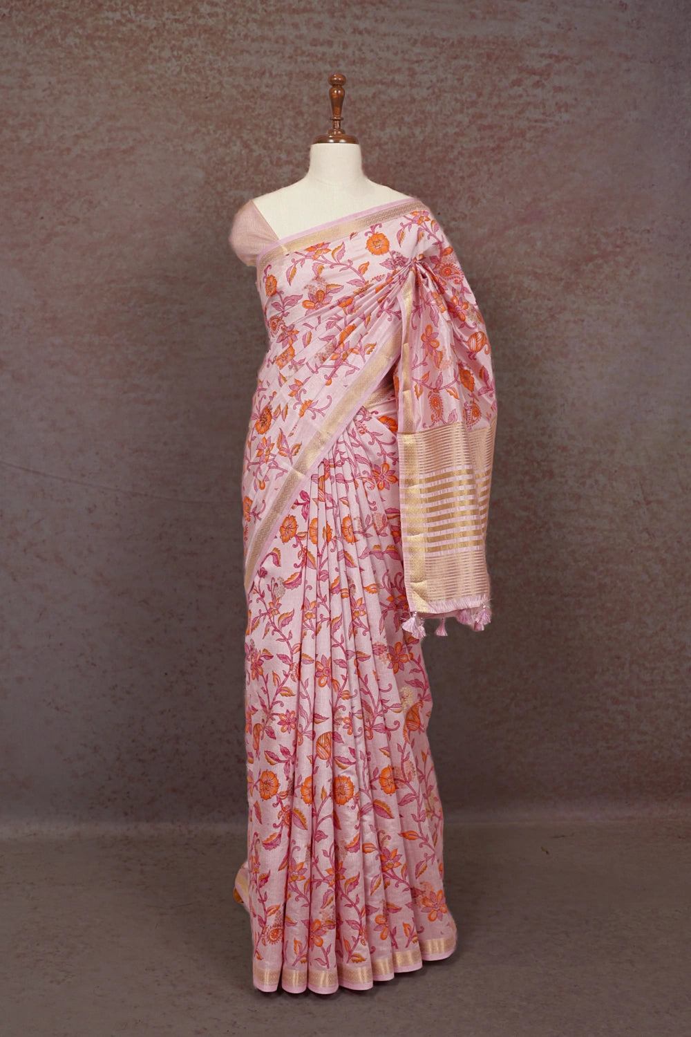 Pink Semi Silk Saree