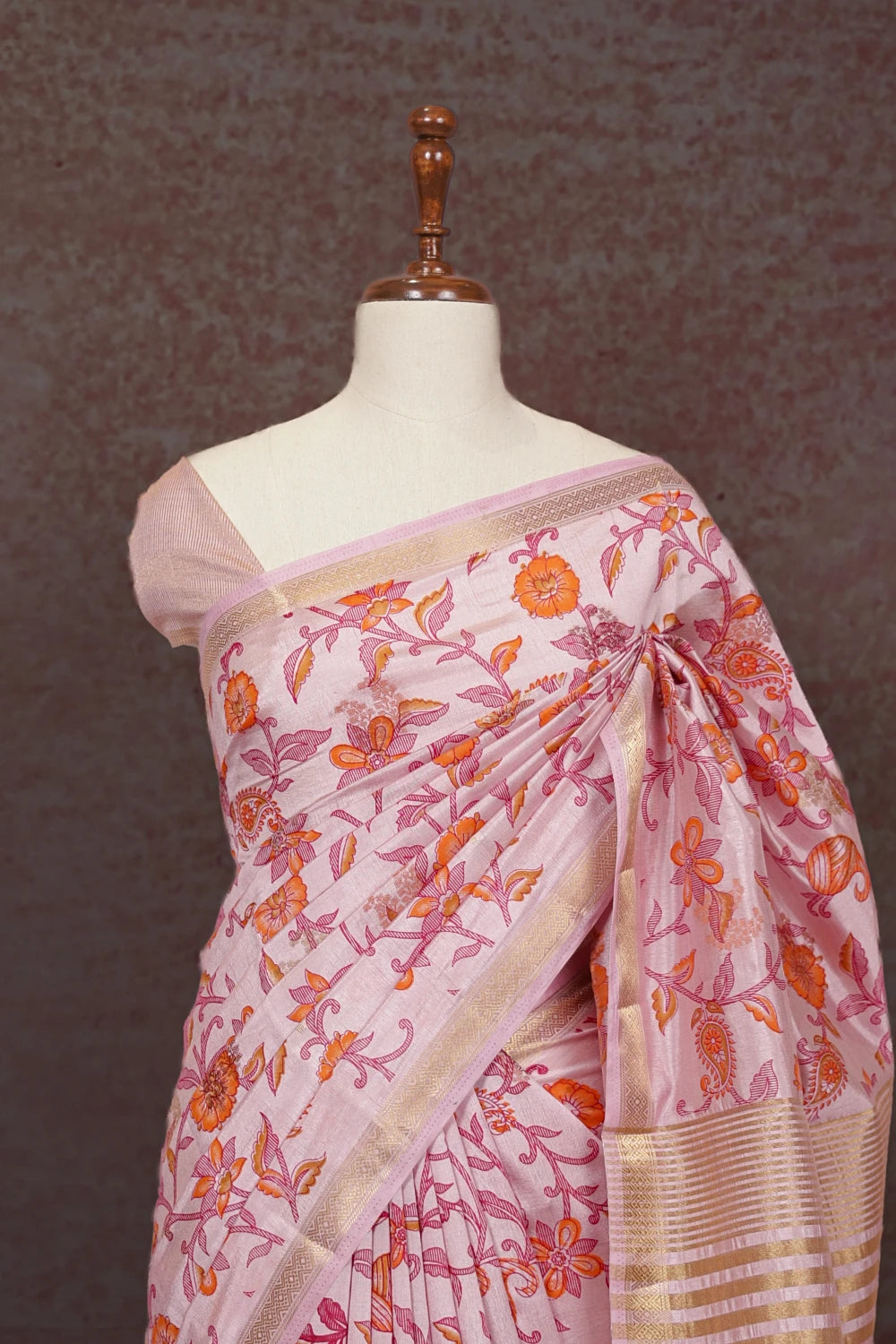 Pink Semi Silk Saree