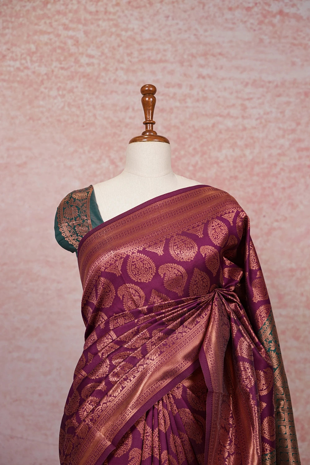 Wine Semi Silk Saree