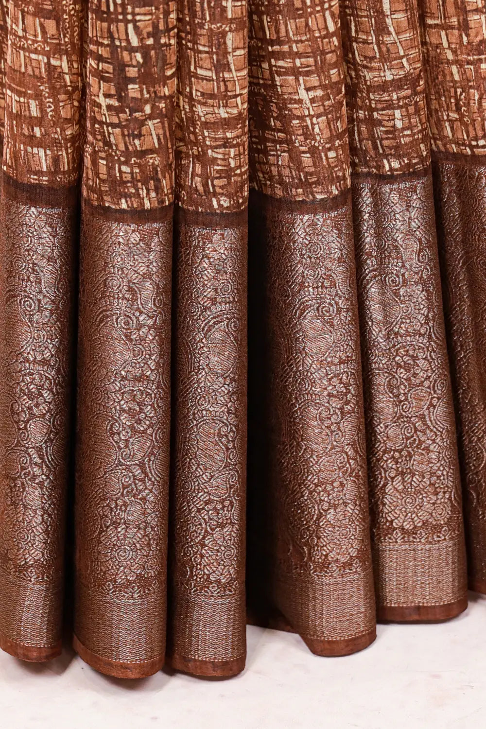 Coffee Brown Semi Tussar Saree