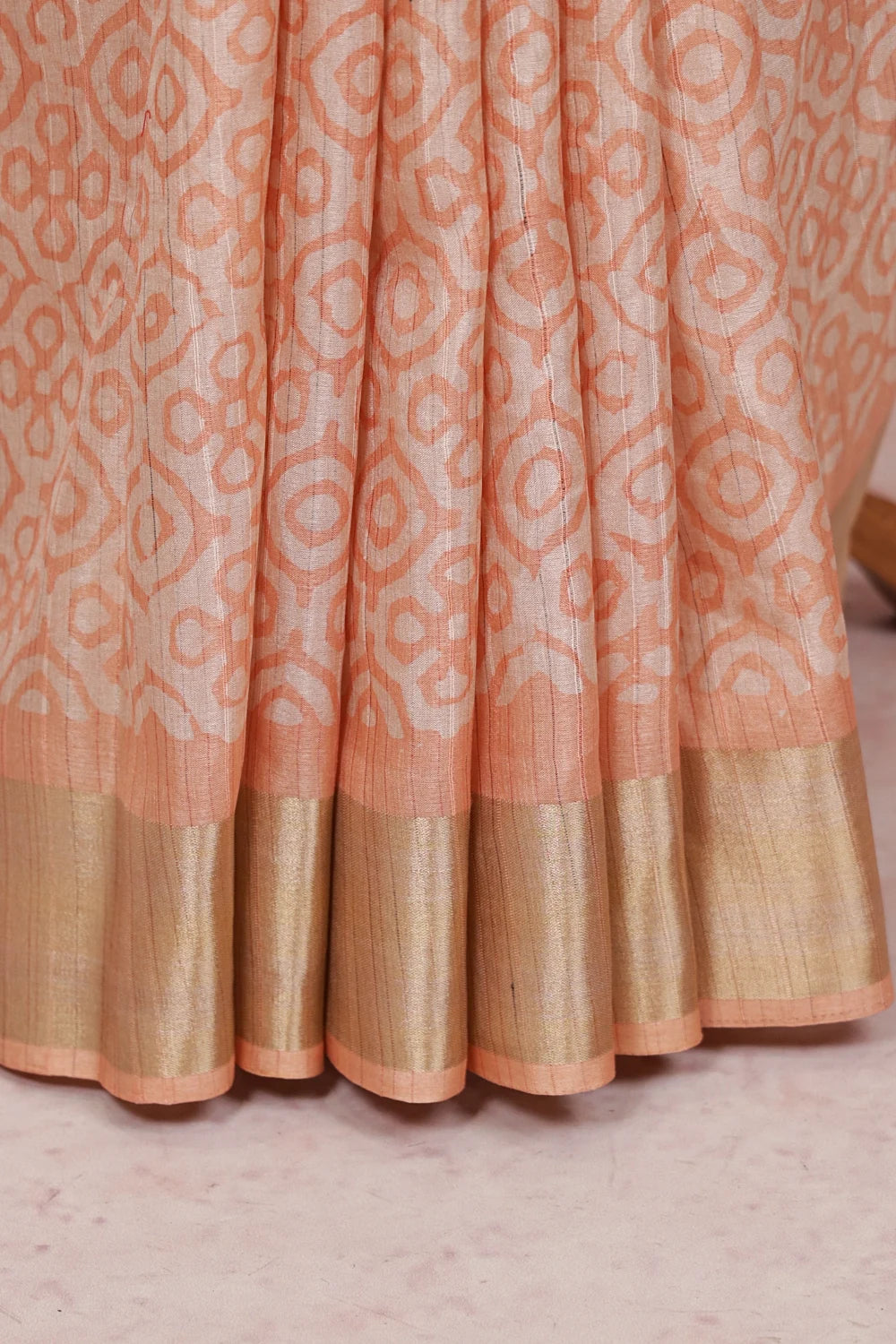 Peach Semi Jute Saree