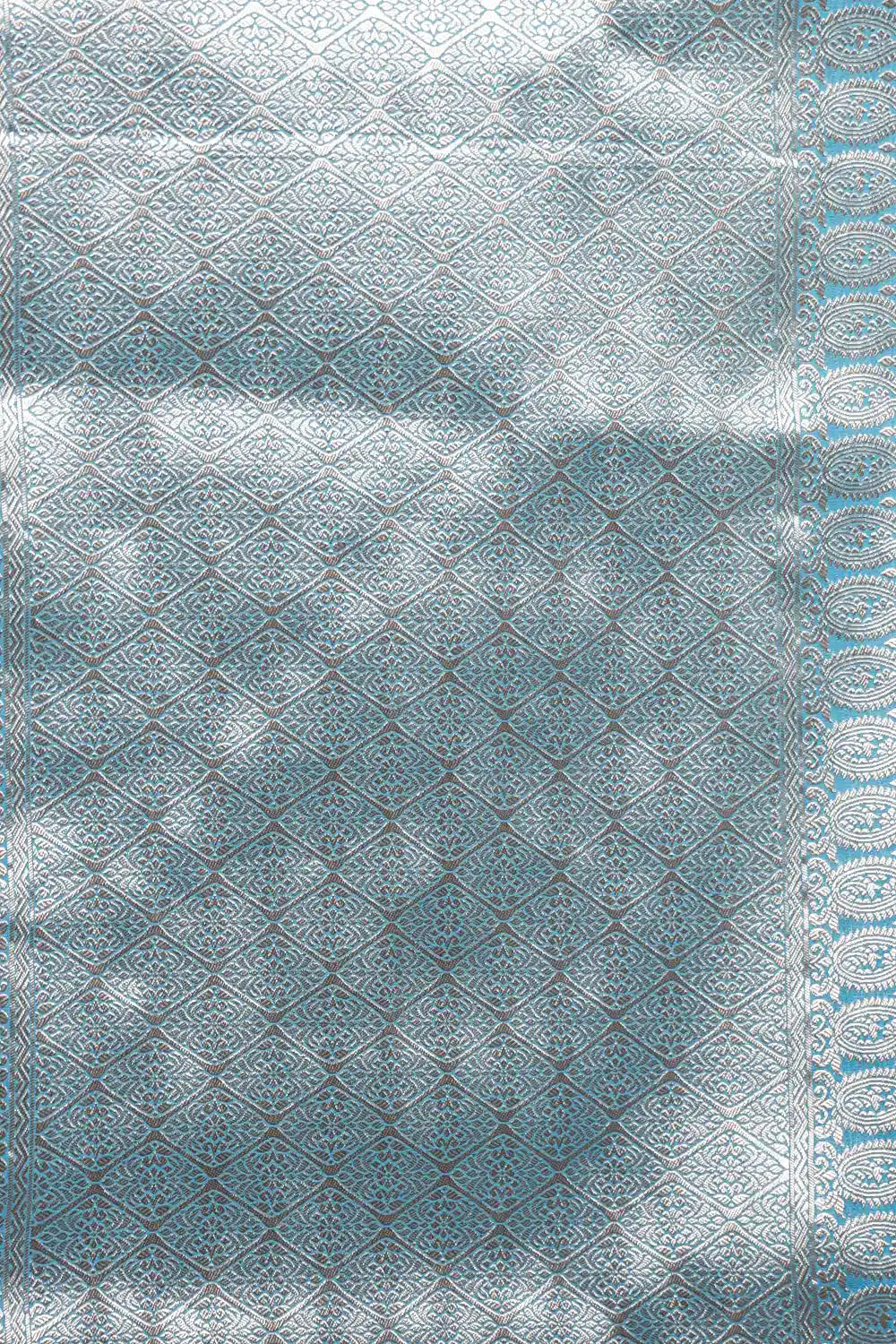 Sky Blue Semi Banarasi Saree