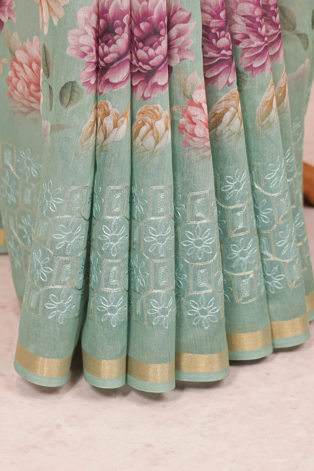 Sea Green Semi Tussar Saree