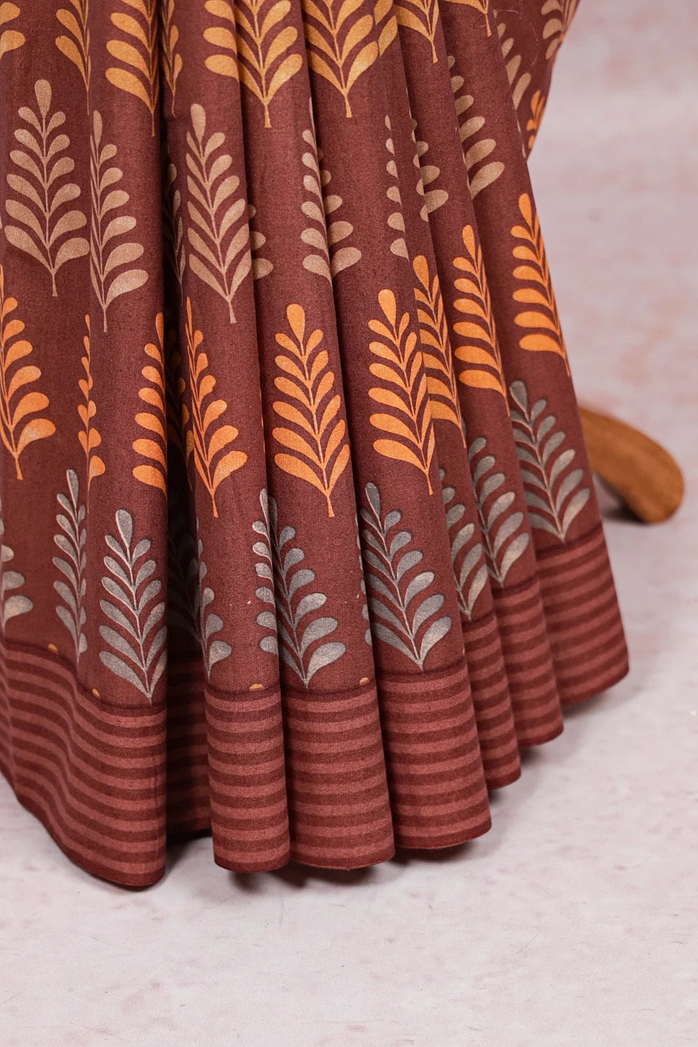 Brown Cotton Saree