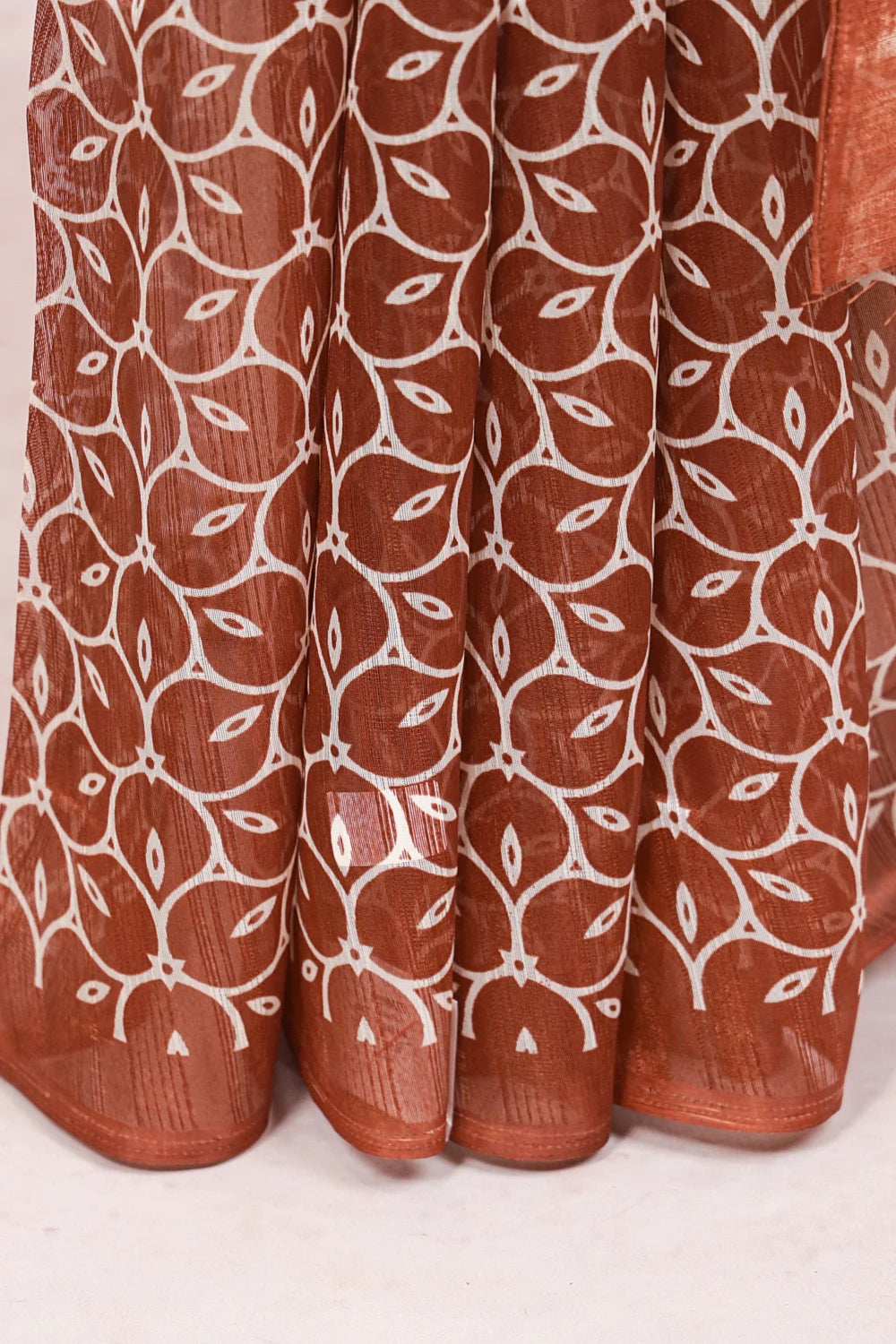 Brown Semi Jute Saree
