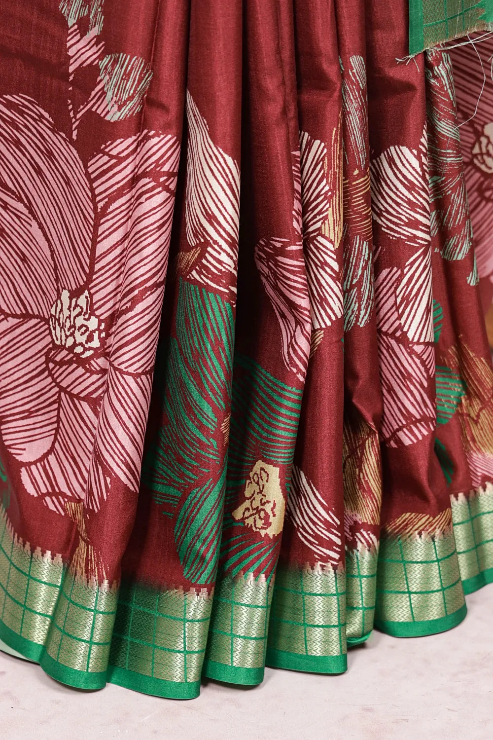 Maroon Semi Silk Saree - Seematti