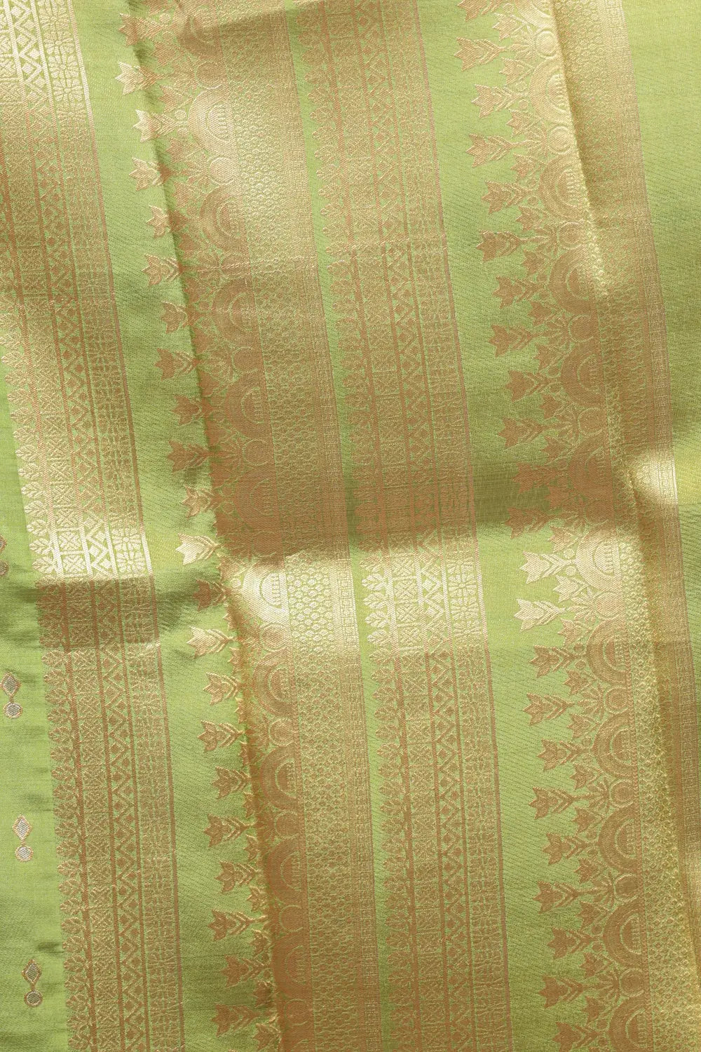 Olive Green Semi Silk Saree