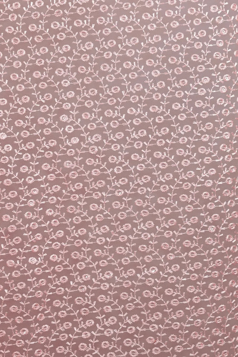 Peach Pink Net Saree