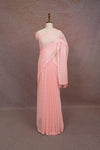 Peach Pink Net Saree - Seematti
