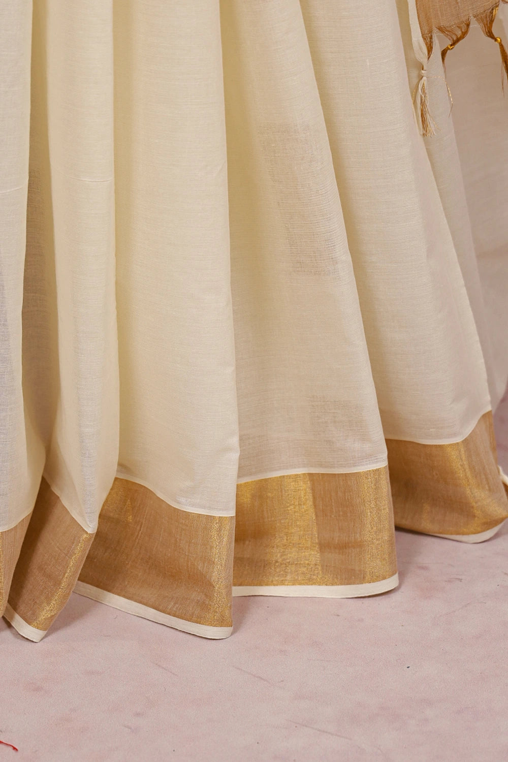 Off White Kerala Cotton Saree