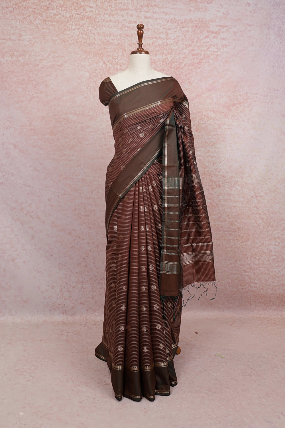 Brown Semi Silk Saree
