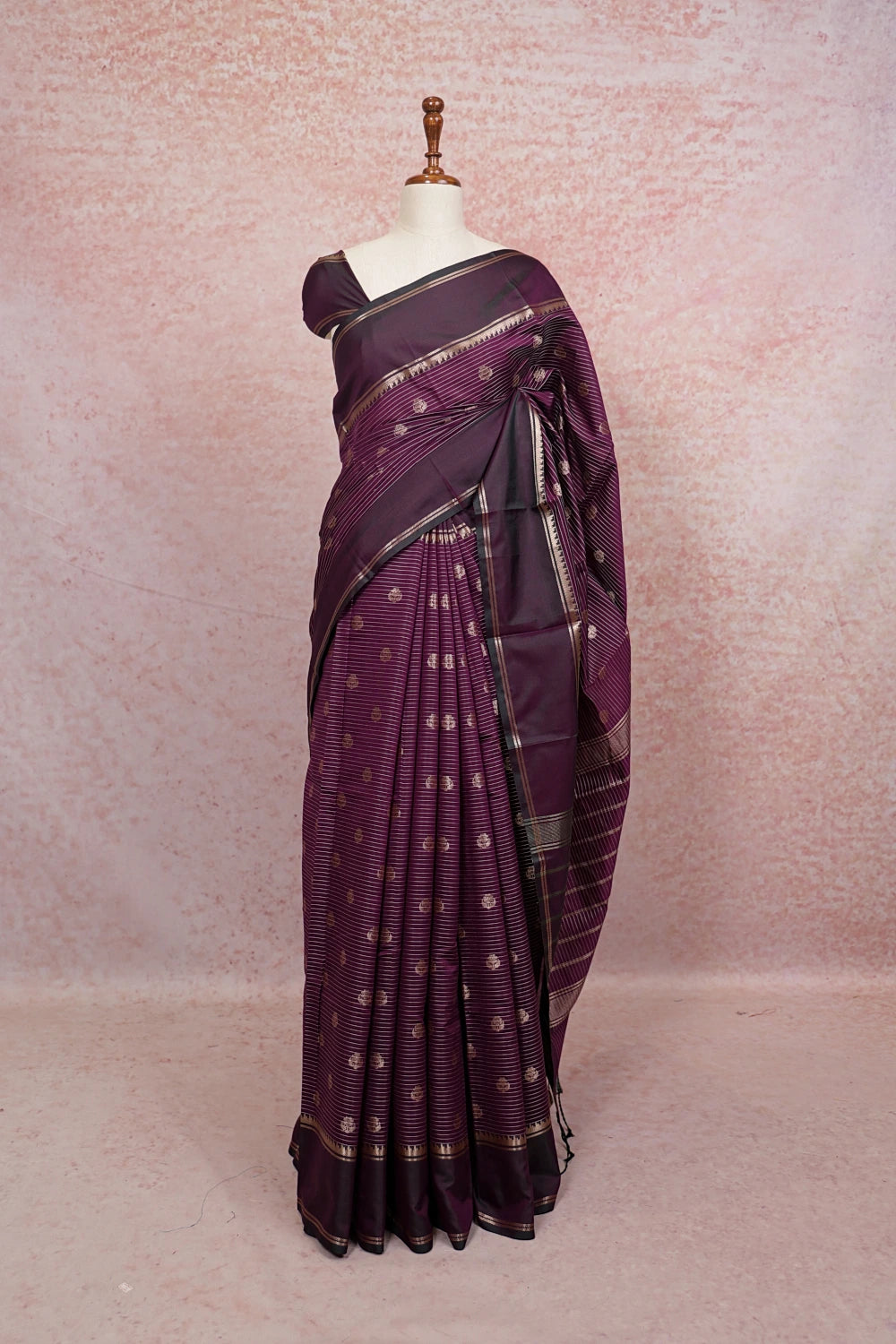 Grape Color Art Silk Saree
