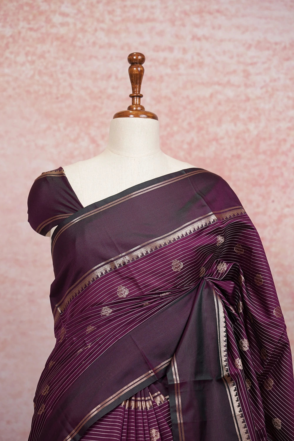 Grape Color Art Silk Saree