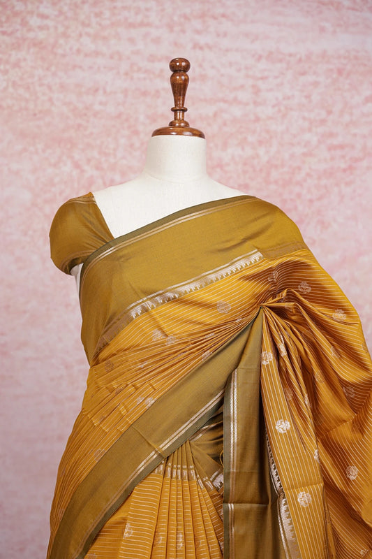 Mustard Yellow Art Silk Saree