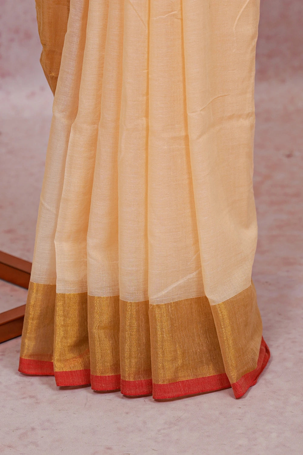 Peach Color Mul Cotton Kerala Saree