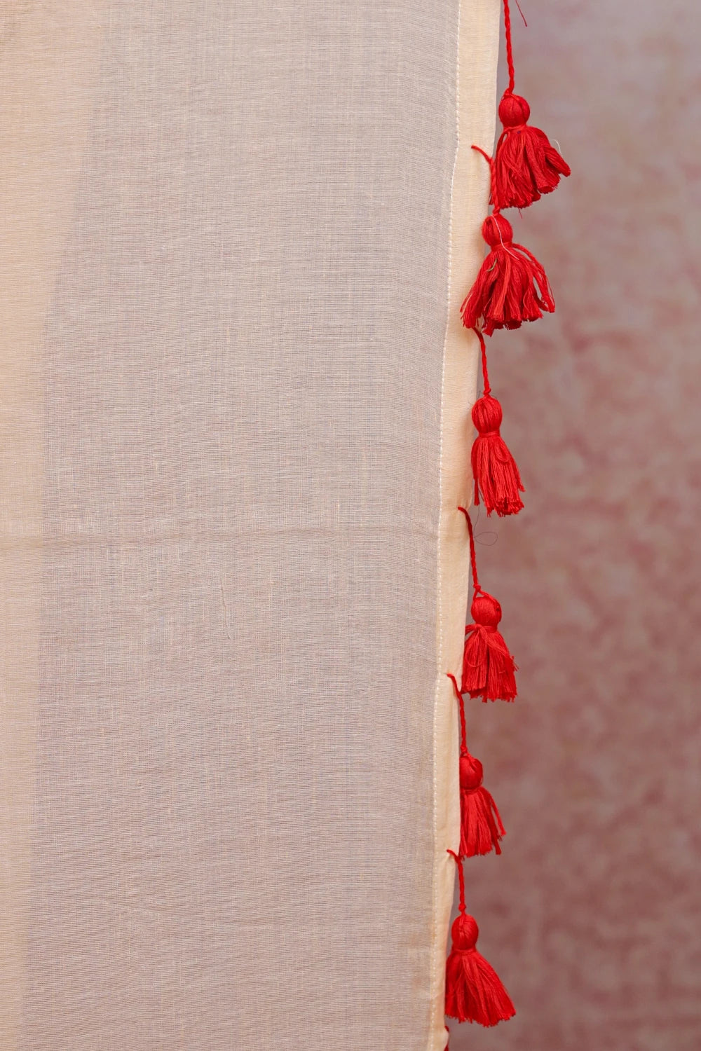 Peach Color Mul Cotton Kerala Saree