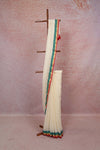 Off White Mul Cotton Kerala Saree - Seematti