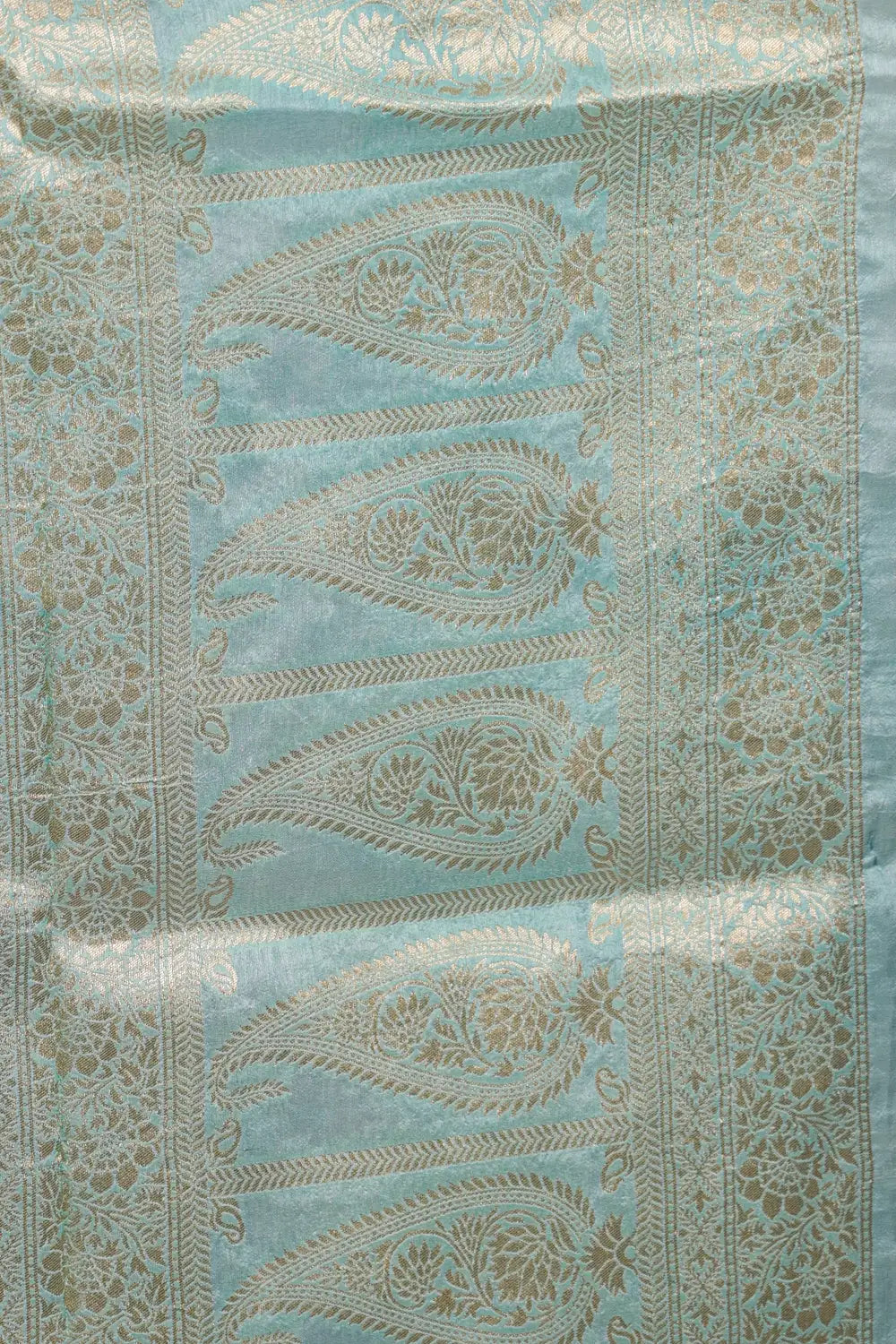 Pastel Green Semi Banarasi Saree - Seematti