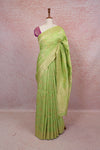 Pista Green Semi Banarasi saree - Seematti
