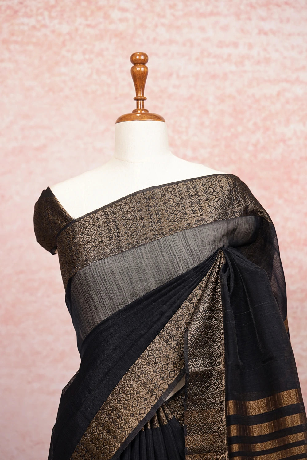 Black Semi Jute Saree