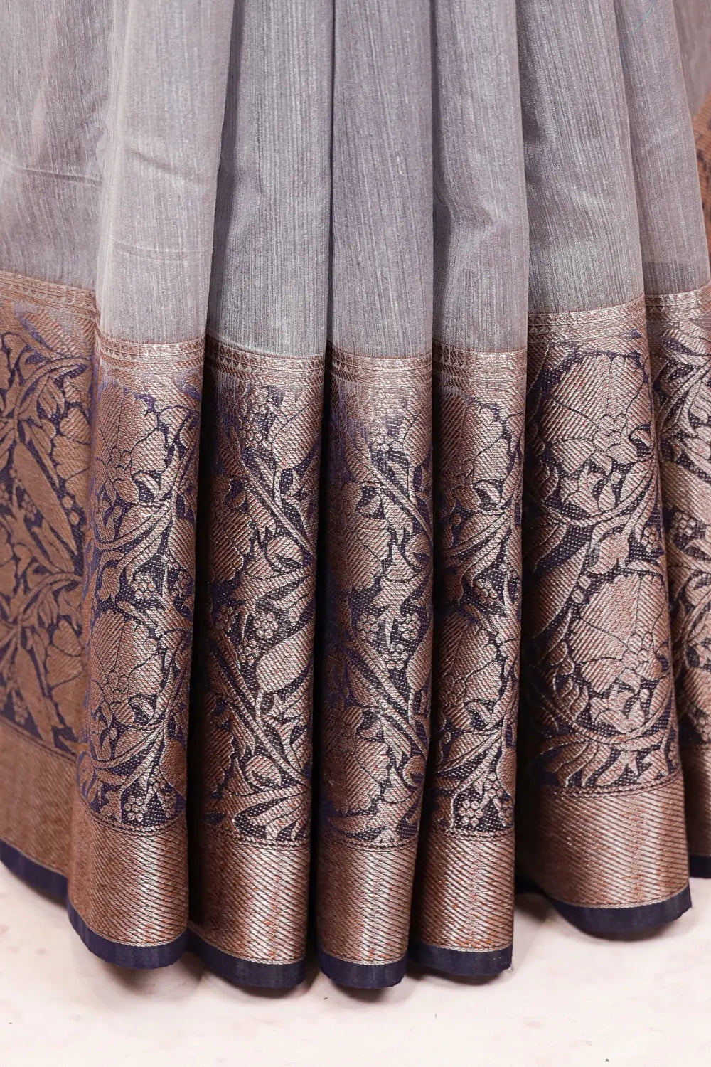 Ash Semi Jute Saree
